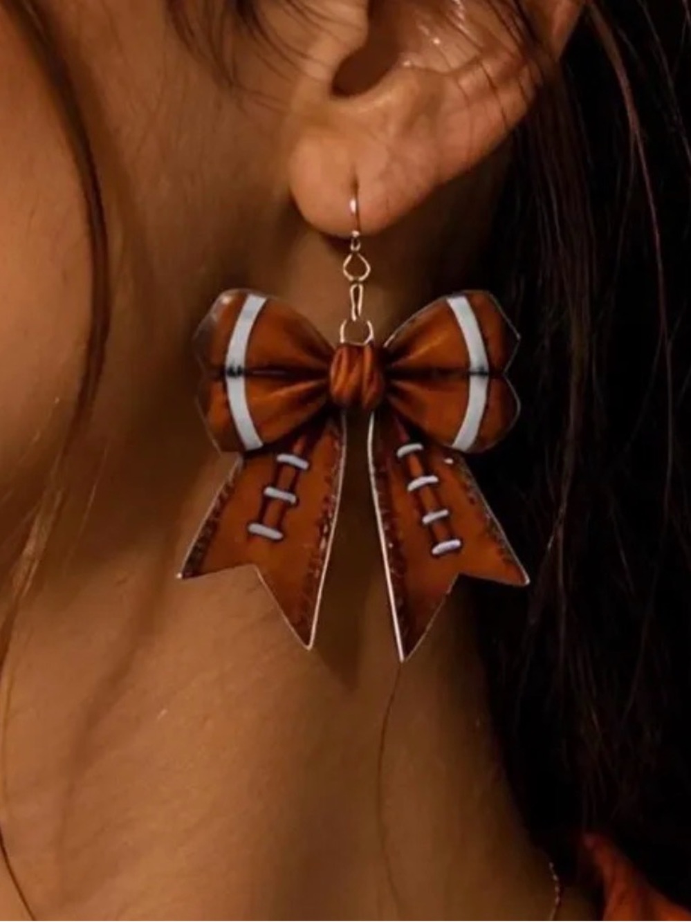 (Touchdown set) Bow Drop Football 🏈 Earrings